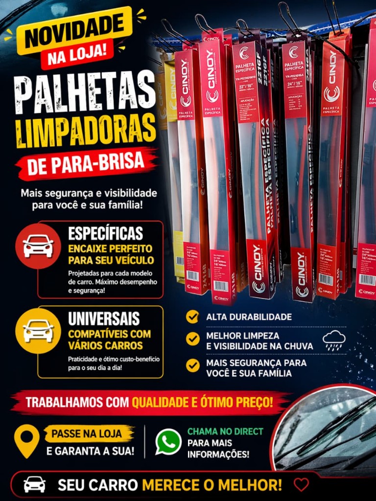 Palhetas limpadoras de para-brisa Cinoy