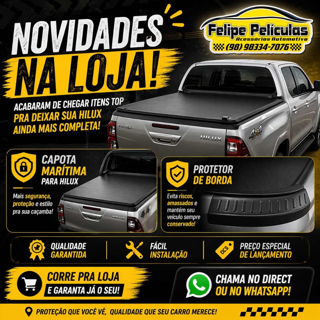 Capota marítima e protetor de borda para Hilux
